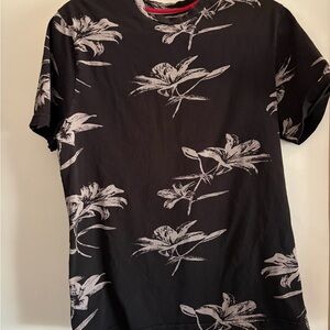 Denim & Flower Black Floral Short Sleeve Tee